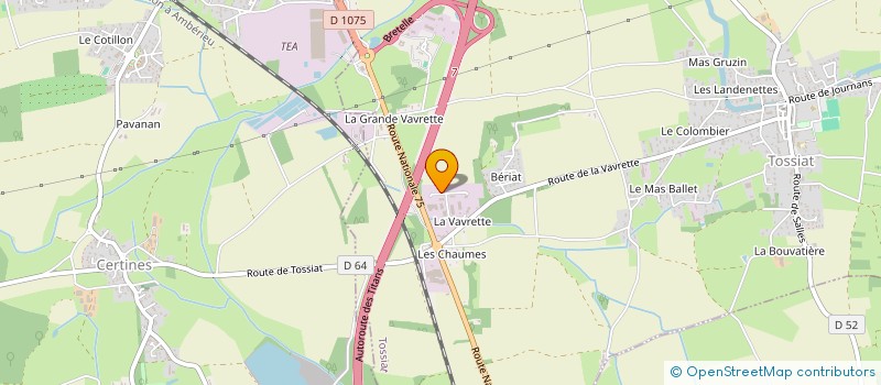 localisation de l'entreprise PG CRISTAL  TOSSIAT