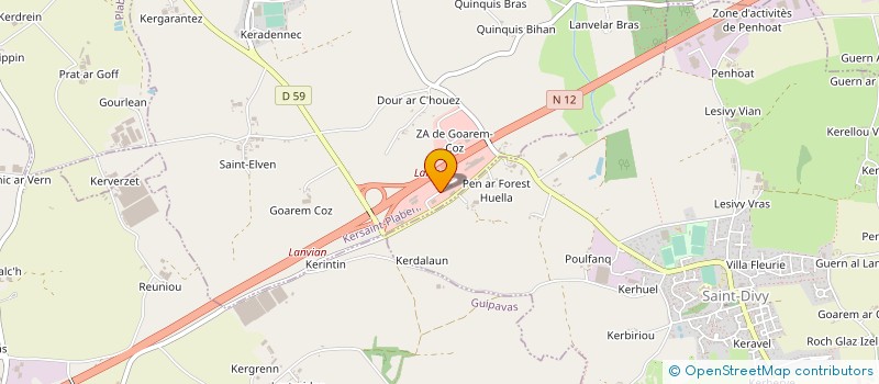 localisation de l'entreprise PG TUBES à KERSAINT-PLABENNEC