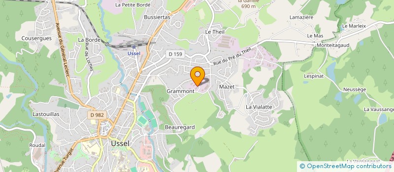 localisation de l'entreprise PGM  USSEL