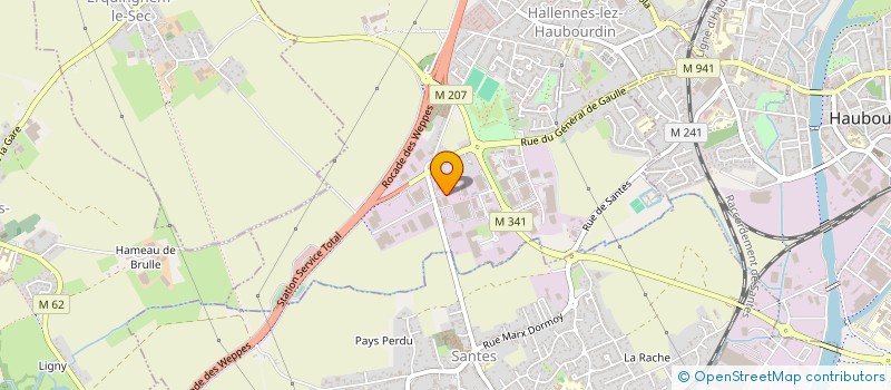 localisation de l'entreprise PGTEC à HALLENNES-LEZ-HAUBOURDIN