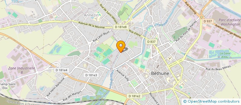 localisation de l'entreprise PH FINANCES à BETHUNE