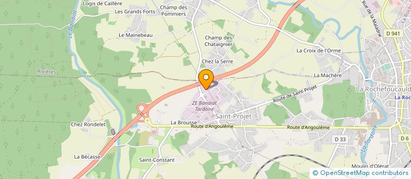 localisation de l'entreprise PH7 PISCINE SERVICES à LA ROCHEFOUCAULD-EN-ANGOUMOIS