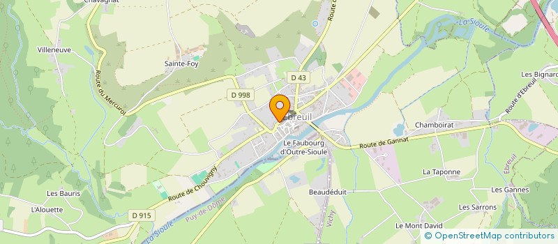 localisation de l'entreprise PHARMACIE BARRES  EBREUIL