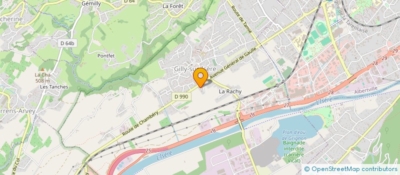 localisation de l'entreprise PHARMACIE BIDEAU  GILLY-SUR-ISERE