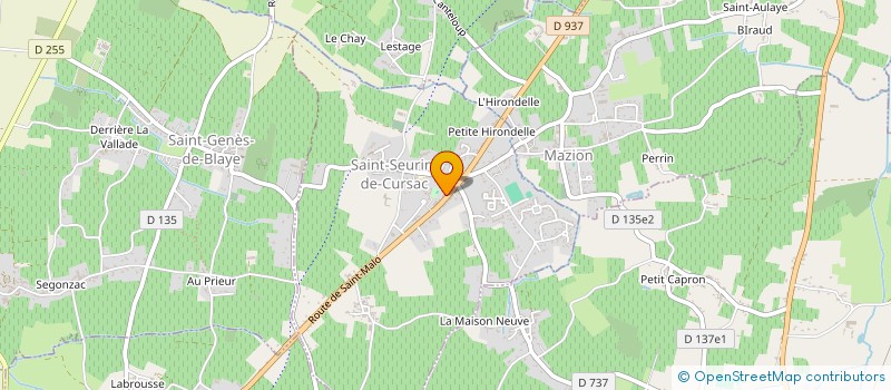 localisation de l'entreprise PHARMACIE BOISSON MOREL  SAINT-SEURIN-DE-CURSAC