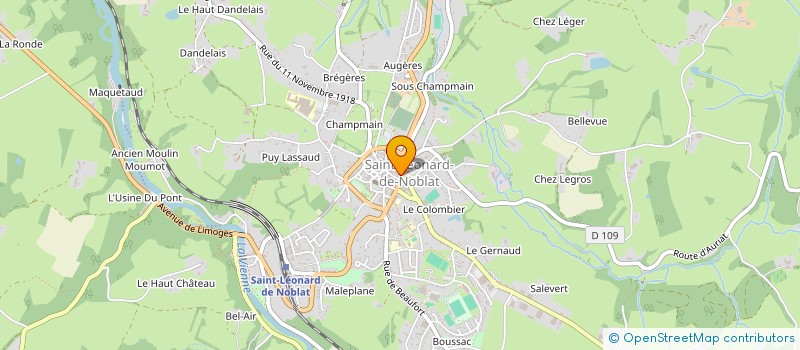 localisation de l'entreprise PHARMACIE COURTIOUX-BASSET  SAINT-LEONARD-DE-NOBLAT