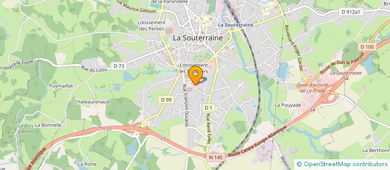 localisation de l'entreprise PHARMACIE COUT à LA SOUTERRAINE