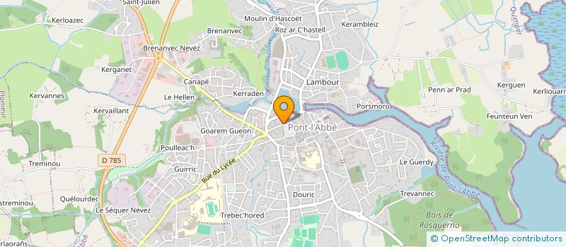 localisation de l'entreprise PHARMACIE DANTENY  PONT-L'ABBE