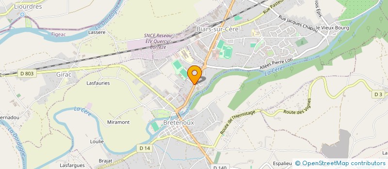 localisation de l'entreprise PHARMACIE DE LA CERE  BIARS-SUR-CERE