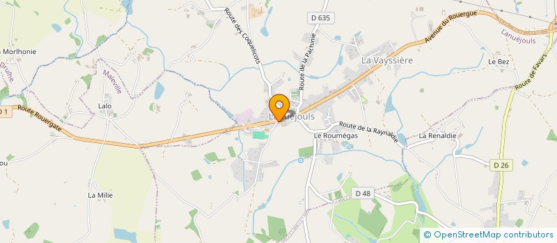 localisation de l'entreprise PHARMACIE DE LANUEJOULS  LANUEJOULS