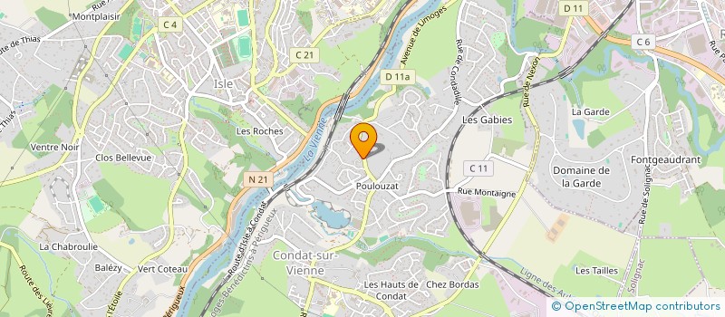 localisation de l'entreprise PHARMACIE DE POULOUZAT à CONDAT-SUR-VIENNE