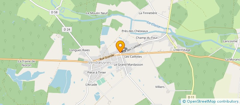 localisation de l'entreprise PHARMACIE DE VENDOEUVRES à VENDŒUVRES