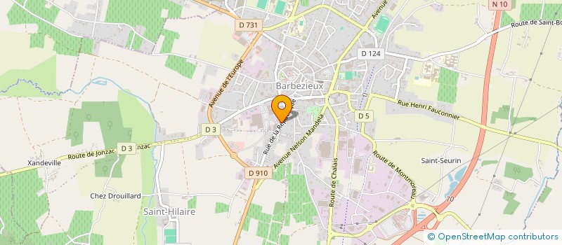 localisation de l'entreprise PHARMACIE DES ALLEES  BARBEZIEUX-SAINT-HILAIRE