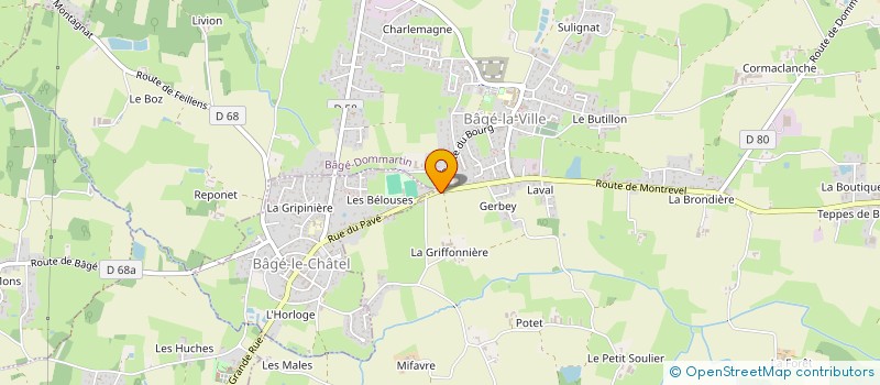 localisation de l'entreprise PHARMACIE DES BAGE  BAGE-DOMMARTIN