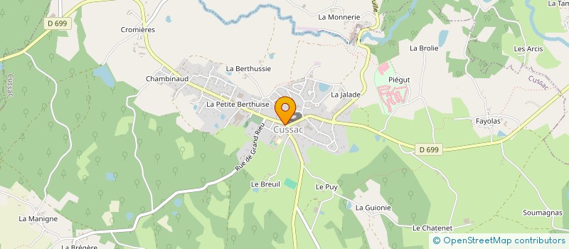 localisation de l'entreprise PHARMACIE DES FEUILLARDIERS  CUSSAC