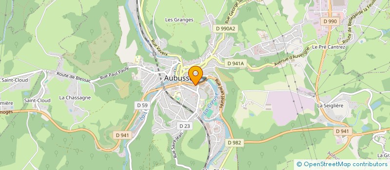 localisation de l'entreprise PHARMACIE DES LISSIERS à AUBUSSON