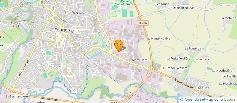 localisation de l'entreprise PHARMACIE DES ORIERES  FOUGERES