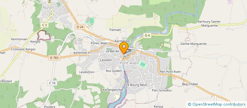 localisation de l'entreprise PHARMACIE DU BOIS D AMOUR  PONT-AVEN