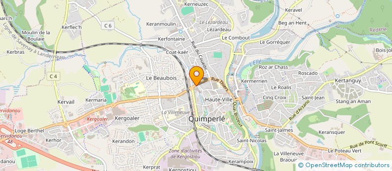 localisation de l'entreprise PHARMACIE DU COAT-KAER  QUIMPERLE