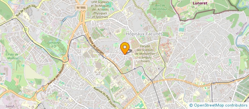 localisation de l'entreprise PHARMACIE DU TRIOLET à MONTPELLIER