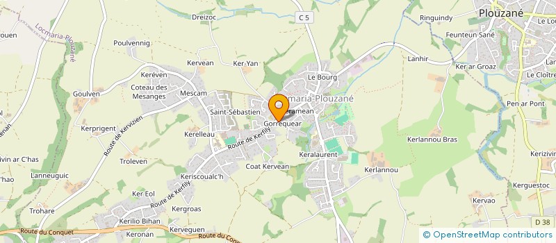 localisation de l'entreprise PHARMACIE HERY BOZEC  LOCMARIA-PLOUZANE