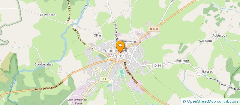 localisation de l'entreprise PHARMACIE MORTELLIER ET JULLIEN  CRAPONNE-SUR-ARZON