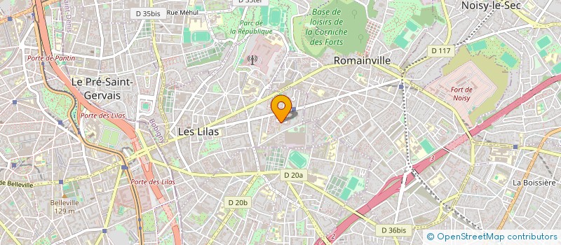 localisation de l'entreprise PHARMACIE ORTHOPEDIE DES SENTES à LES LILAS
