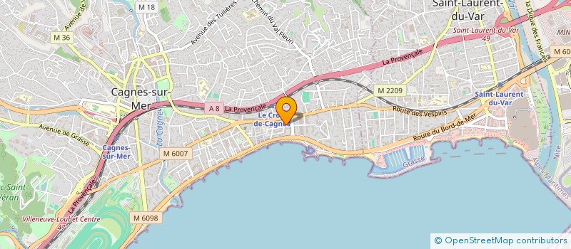 localisation de l'entreprise PHASE à CAGNES-SUR-MER