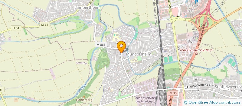 localisation de l'entreprise PHF COM à MUNDOLSHEIM