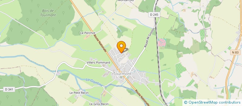 localisation de l'entreprise PHILIPPE DUMONT, SERVICE, INSTALLATION, AMENAGEMENT AGRICOLE  TOURMONT