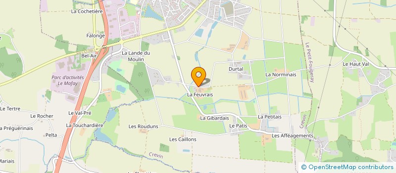 localisation de l'entreprise PHILIPPE DURAND TRAVAUX PUBLICS  CREVIN