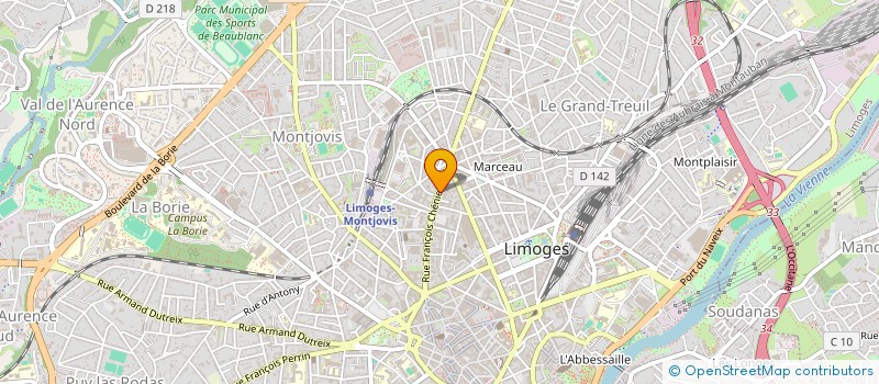 localisation de l'entreprise PHILIPPE ET MARIE JO BIDON à LIMOGES