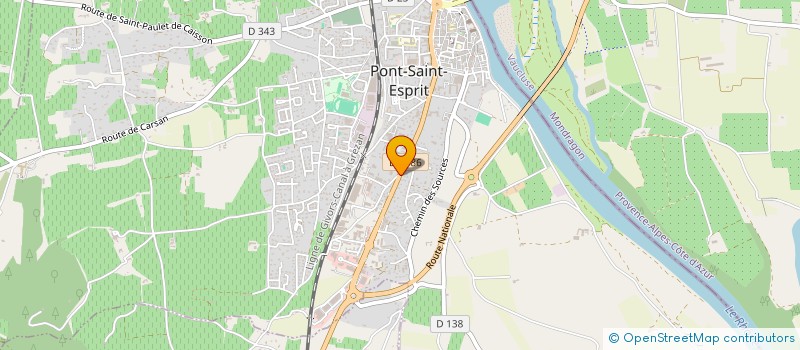 localisation de l'entreprise PHILIPPE RIVIER, NOTAIRE ASSOCIE.  PONT-SAINT-ESPRIT