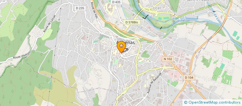 localisation de l'entreprise PHONE SERVICE à AUBENAS