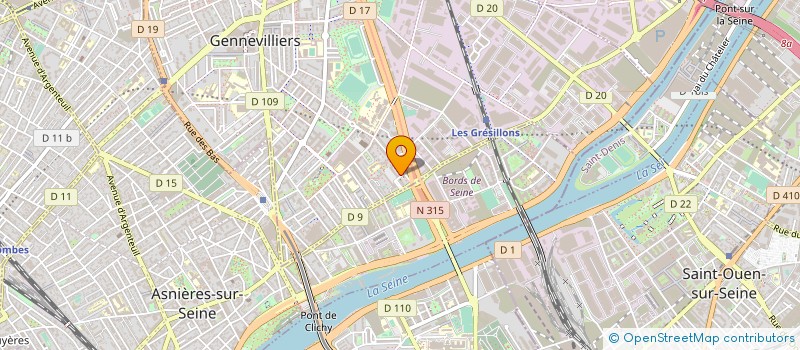 localisation de l'entreprise PHOTON SYSTEMES GRAPHIQUES à GENNEVILLIERS