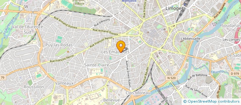 localisation de l'entreprise PHS à LIMOGES