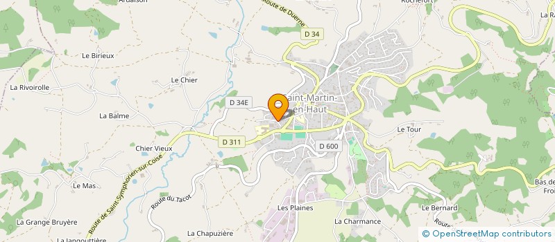 localisation de l'entreprise PHV VOUGY à SAINT-MARTIN-EN-HAUT