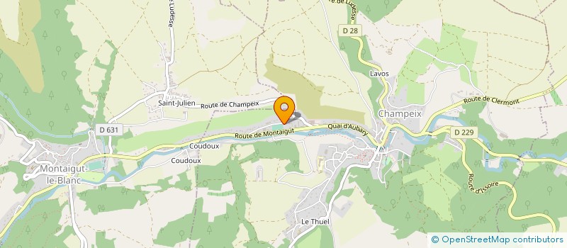 localisation de l'entreprise PHYSIAUVERGNE  CHAMPEIX