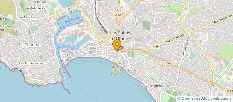 localisation de l'entreprise PHYSIO NATIONALE à LES SABLES D'OLONNE