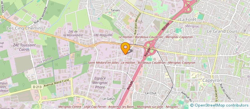 localisation de l'entreprise PHYSIOMF à MERIGNAC