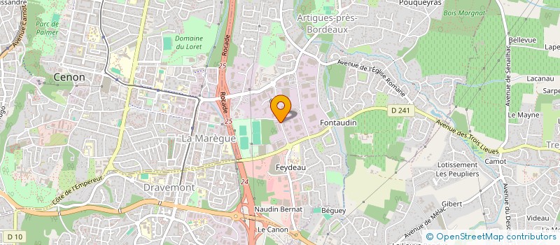localisation de l'entreprise PHYTINOVE à ARTIGUES-PRES-BORDEAUX