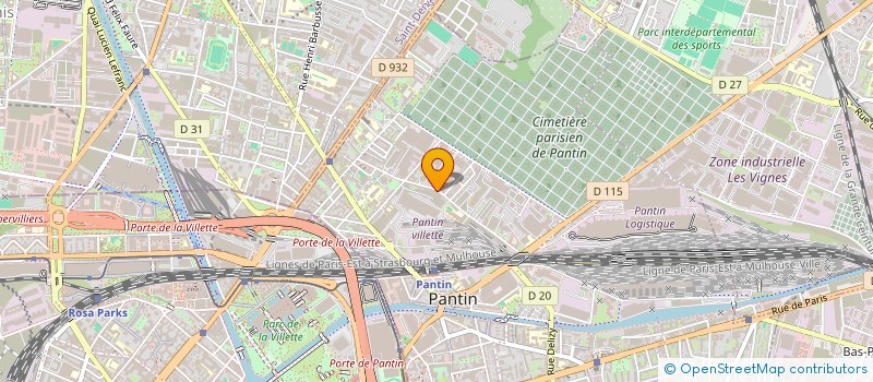 localisation de l'entreprise PI & CO.  PANTIN