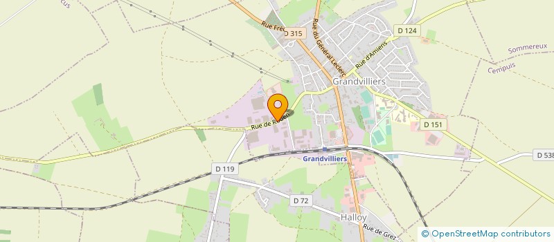 localisation de l'entreprise PICARDIE CAOUTCHOUC SERVICE à GRANDVILLIERS