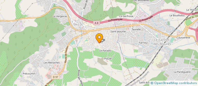 localisation de l'entreprise PIED DES ANGES  LE LUC