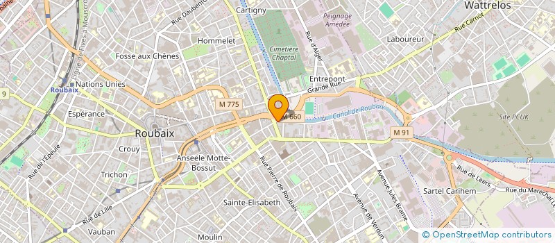 localisation de l'entreprise PIERINES SERVICES DIFFUSION  ROUBAIX