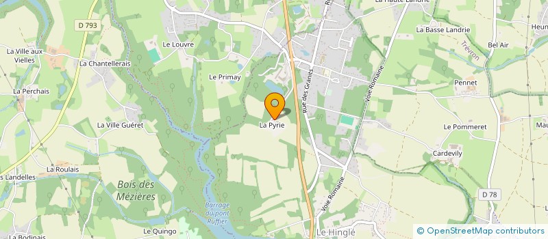 localisation de l'entreprise PIERRES DE BRETAGNE  LE HINGLE