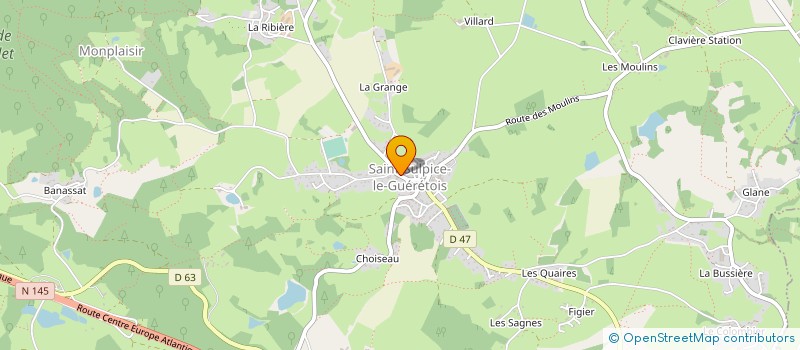 localisation de l'entreprise PIERRES ET BOIS 23 à SAINT-SULPICE-LE-GUERETOIS