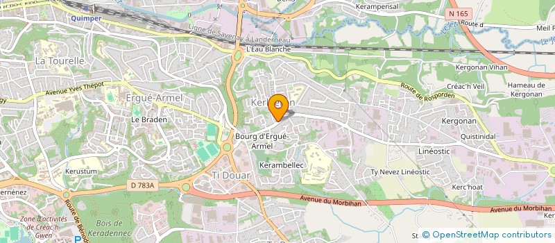 localisation de l'entreprise PIERRES ET PAYSAGES D'ARMOR à QUIMPER