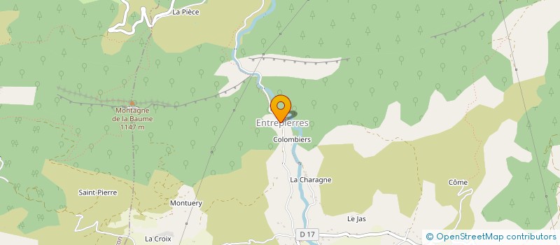 localisation de l'entreprise PIERRES VIVANTES à ENTREPIERRES
