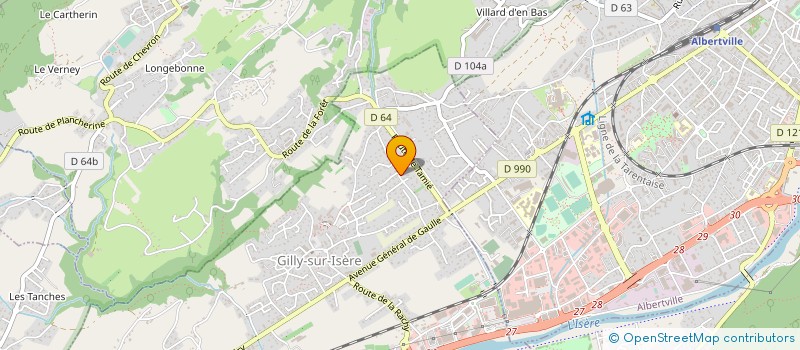 localisation de l'entreprise PIERRINE HOLDING à GILLY-SUR-ISERE